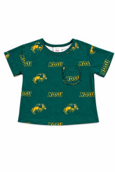 North Dakota State University Green Bison Ruffle Pocket Tee - Aaria Tees