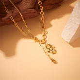 Plated Vintage Turkish Eyes Palm Stainless Steel Necklaces - Aaria Tees