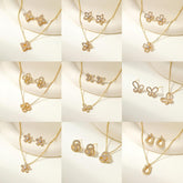 Women's Clover Diamond In The Debris Butterfly Necklaces - Aaria Tees