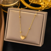 Titanium Steel Bead Korean Minimalist Fashion With Heart Summer Necklaces - Aaria Tees