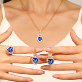 Personality Heart Shape Rhinestone Shiny Bride Necklaces - Aaria Tees