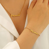 Women's Stainless Steel Clavicle Chain Letter Mother's Necklaces - Aaria Tees