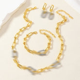 Women's Gold Inlaid Zircon U-shaped Stainless Steel Bamboo Buckle Necklaces - Aaria Tees