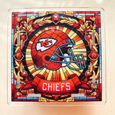 KC Chiefs Football Stained Glass Acrylic Holder - Aaria Tees