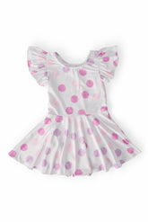 Pastel Polka Dot S/S Twirl Leotard - Aaria Tees