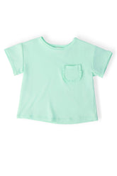 Pastel Green Ruffle Pocket Tee - Aaria Tees