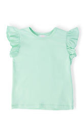 Pastel Green S/S Ruffle Tee - Aaria Tees