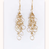 Pearl Gold Chain Loop Earrings - Aaria Tees