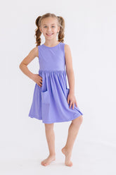 Periwinkle Pocket Tank Twirl Dress - Aaria Tees