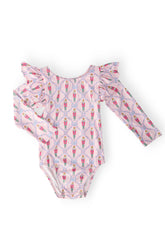 Pink Nutcracker L/S Flutter Sleeve Leotard - Aaria Tees