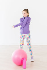 SALE Playful Purple Full-Zip Ruffle Active Jacket - Aaria Tees