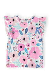 Pretty in Purple S/S Ruffle Tee - Aaria Tees