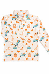 Pumpkin Spice Pups L/S Polo - Aaria Tees