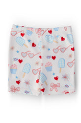 Red, White & Sweet Twirl Shorts - Aaria Tees