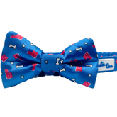 Red, White and Bones American Flag USA Dog Bow Tie - Aaria Tees