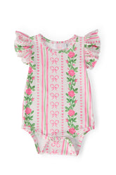 Rosebud Bows S/S Flutter Bodysuit - Aaria Tees
