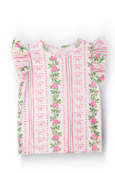 Rosebud Bows S/S Ruffle Tee - Aaria Tees