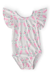 Rosie Posie S/S Flutter Sleeve Leotard - Aaria Tees