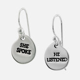 She Spoke He Listened Sterling Silver Earrings - Aaria Tees