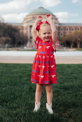 SMU Red Mustang Flutter Twirl Dress - Aaria Tees
