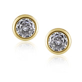 Alaina Bezel Studs - Aaria Tees