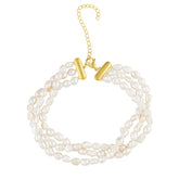 Madeline 3-Layered Pearl Choker - Aaria Tees