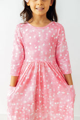 Shine Bright 3/4 Sleeve Pocket Twirl Dress - Aaria Tees