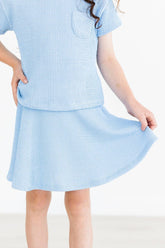 Sky Blue Scrunchy Twirl Skort - Aaria Tees