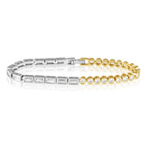 Spencer Two-Tone Bezel Tennis Bracelet - Aaria Tees