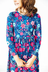 Sweet Gardenia L/S Pocket Twirl Dress - Aaria Tees
