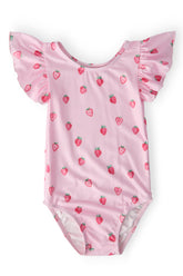 Sweet Strawberries S/S Flutter Sleeve Leotard - Aaria Tees
