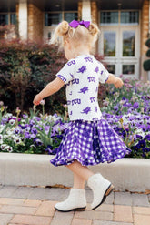 TCU Plaid Frog Ruffle Twirl Skort - Aaria Tees