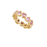 Bezel Heart Ring Pink - Aaria Tees
