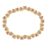 Stretchy Bezel Heart Bracelet Pink - Aaria Tees