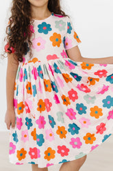Retro Floral S/S Pocket Twirl Dress - Aaria Tees