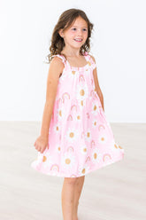 You are My Sunshine Ruffle Cross Back Dress - Aaria Tees