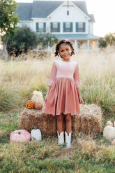 Vintage Pink Velvet Twirl Dress - Aaria Tees