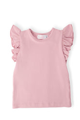 Vintage Pink S/S Ruffle Tee - Aaria Tees