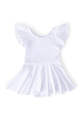 White S/S Twirl Leotard - Aaria Tees