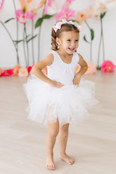 White Tank Tutu Leotard - Aaria Tees