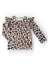 Wild One L/S Ruffle Tee - Aaria Tees