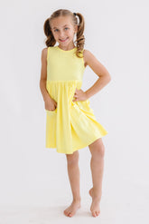 Yellow Tank Pocket Twirl Dress - Aaria Tees