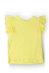 Yellow S/S Ruffle Tee - Aaria Tees