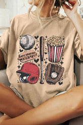 Khaki Retro Baseball Game Day T Shirt - Aaria Tees