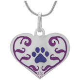 Art Nouveau Paw Print Heart Sterling Necklace - Aaria Tees