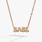 'Babe' Bubble Crystal Pendant Necklace - Aaria Tees