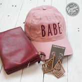Babe - Dusty Rose Relaxed Twill Dad Hat - Aaria Tees