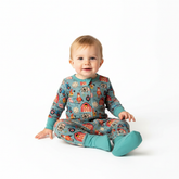 Bamboo turquoise farm zippie - Aaria Tees