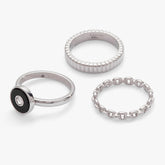 Black Onyx Ring Set of 3 - Aaria Tees