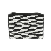Black and White Beaded Pouch - Aaria Tees